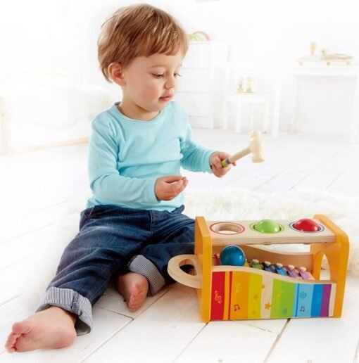 Hape Pound & Tap Bench with Slide Out Xylophone - Image 2