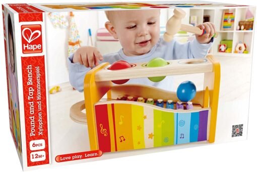 Hape Pound & Tap Bench with Slide Out Xylophone - Image 3